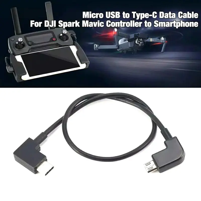 Micro Usb to Type C data cable line For Dji Spark Mavic Controller