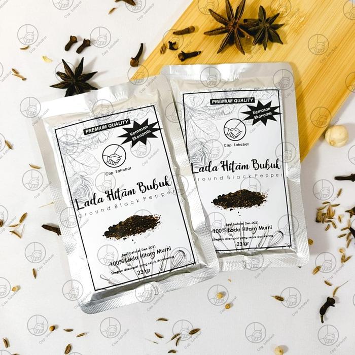 Gambar Kemasan Ekonomis / Lada Hitam Bubuk / Ground Black Pepper dari Cap Sahabat Rempah Kota Bandung Tokopedia