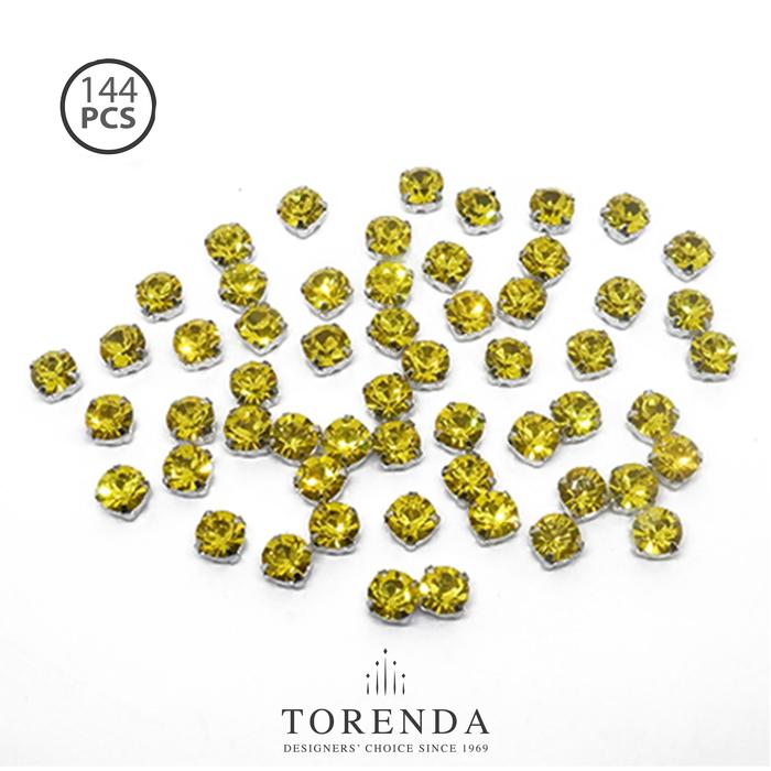 Gambar 144 PCS Torenda Rhodium Payet Jahit Montees (6 uk.) - Hijau (Citrine) - 16ss dari Torenda Kota Administrasi Jakarta Pusat Tokopedia