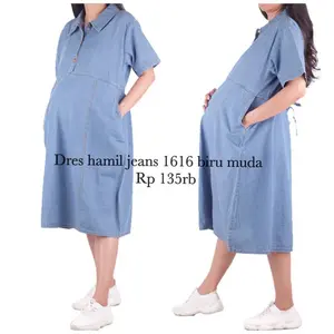 dress hamil menyusui jeans 1616 bajuhamil