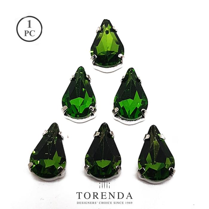 Gambar Torenda Cangkrang Payet Kristal Jahit Tetes 8x13mm Hijau-Emerald/pcs dari Torenda Kota Administrasi Jakarta Pusat Tokopedia