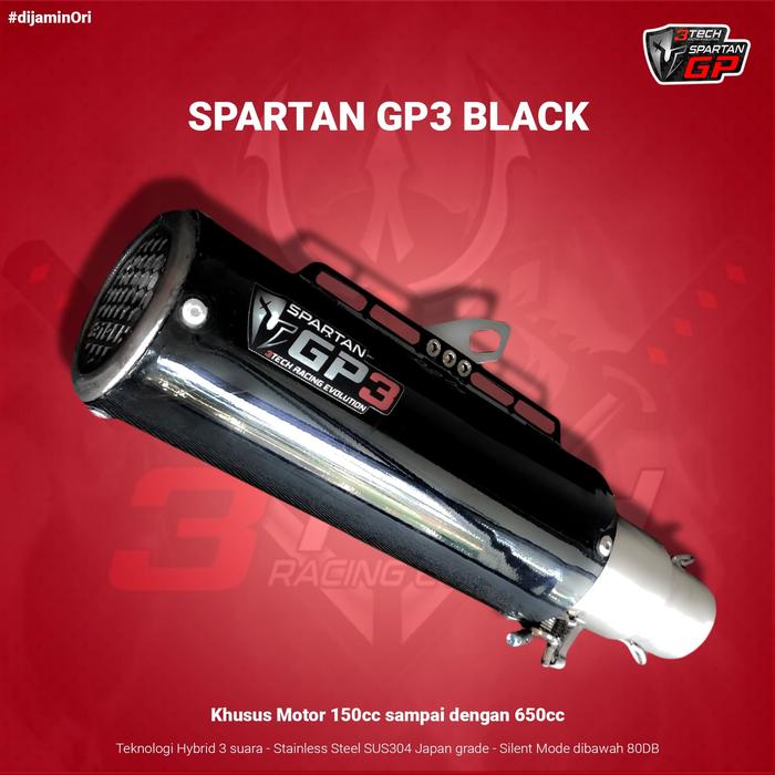 Knalpot Spartan GP Sport 250cc 2 Cyl Black