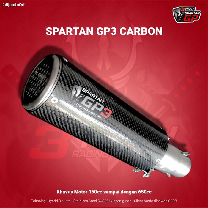 Knalpot Spartan GP Sport 250cc 2 Silinder Carbon FullSystem
