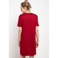 Gambar LTB73 dress daster kaos casual katakana underline Maroon - S dari THIRD DAY Kota Bandung 4 Tokopedia