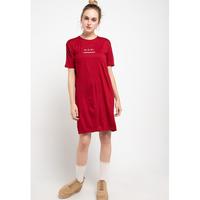 Gambar LTB73 dress daster kaos casual katakana underline Maroon - S dari THIRD DAY Kota Bandung 5 Tokopedia