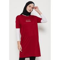Gambar LTB73 dress daster kaos casual katakana underline Maroon - S dari THIRD DAY Kota Bandung 3 Tokopedia