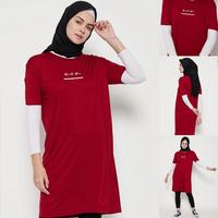 Gambar LTB73 dress daster kaos casual katakana underline Maroon - S dari THIRD DAY Kota Bandung 1 Tokopedia