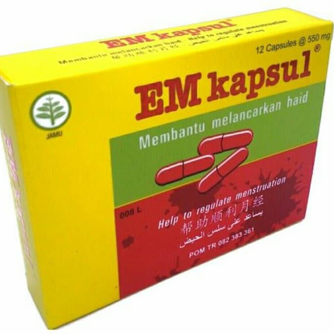 Jamu EM Kapsul / Haid / mens / BPOM (Per Bok isi 12 Kapsul)