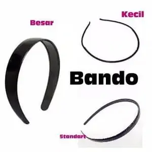Bando Plastik Polos Hitam Bandana Lidi Kecil Standart Besar