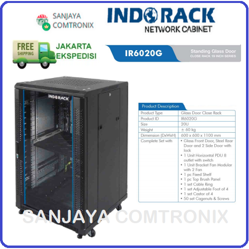 Jual Indorack IR6020G Standing Close Rack 19