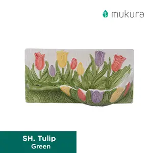 Tempat Sabun Batang Tempel Corak Bunga Tulip Mukura
