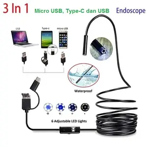 Kamera Endoskopi Android Endoscope Micro USB, Type-C dan USB Borescope