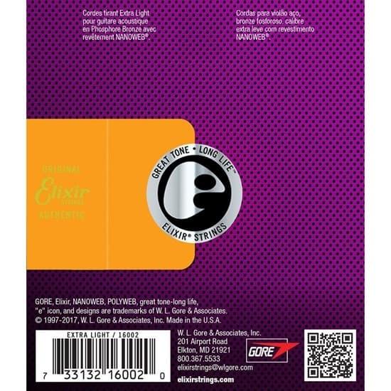 Senar Gitar Elixir Acoustic Xtra Light 16002 10-47 Phosphor Bronze 3