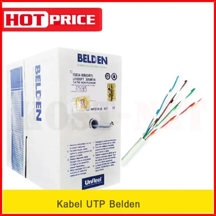 Kabel UTP Belden Eceran Jaringan LAN Cat5E Original USA - Meteran