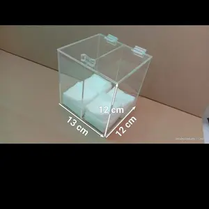 Akrilik tempat kapas 2 ruang