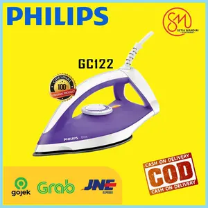 PHILIPS Setrika Kering GC122 350 Watt - Hijau dan Ungu, Anti Lengket, Indikator Suhu, Kabel Tahan Lama, Garansi Resmi 2 Tahun