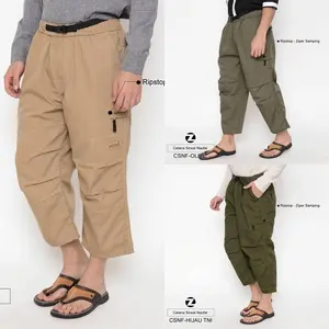 Celana Sirwal Zayidan Pria Muslim Jumbo - Abu - Zipper Samping