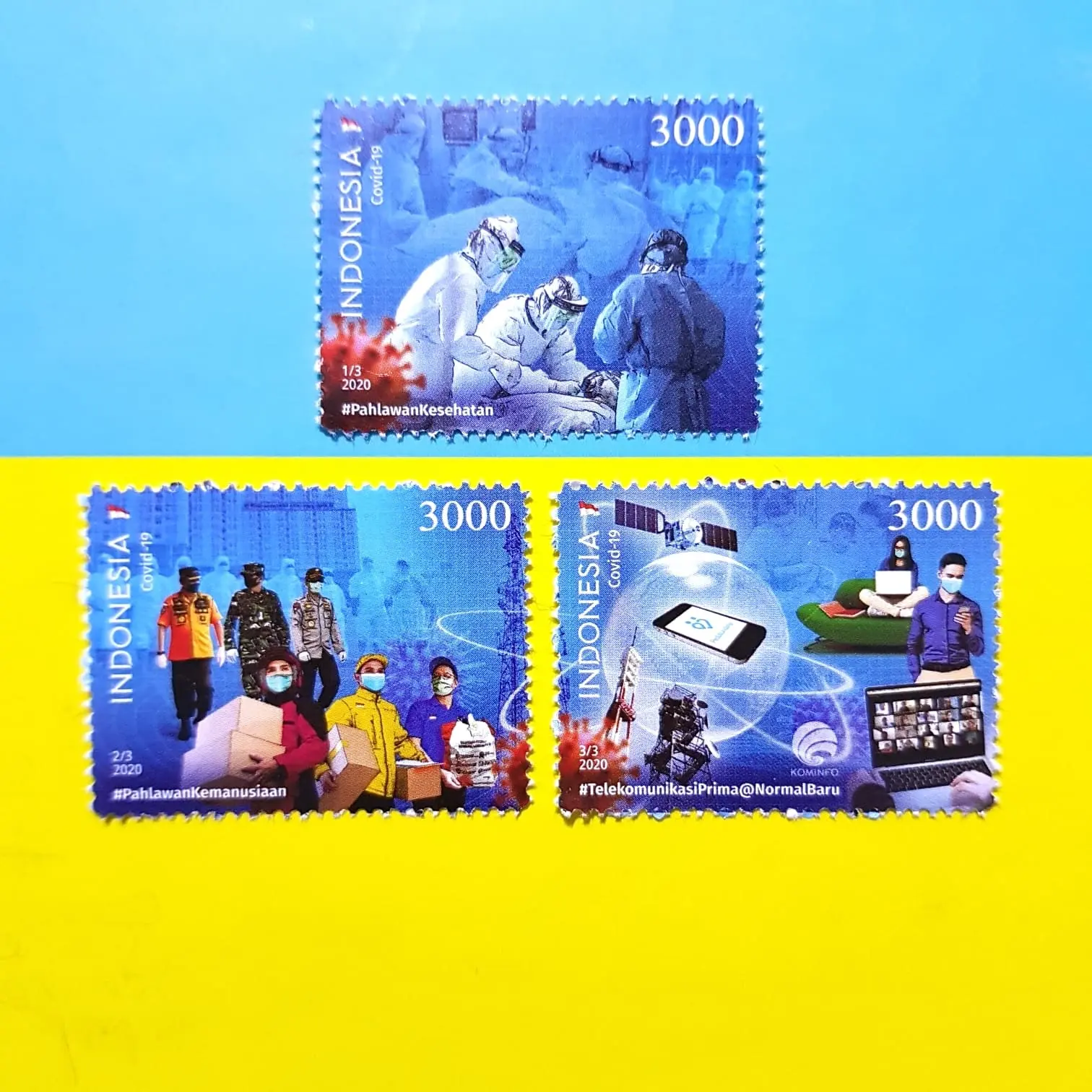 Prangko/Perangko INDONESIA 2020 "BERSATU MELAWAN COVID-19" Set lengkap