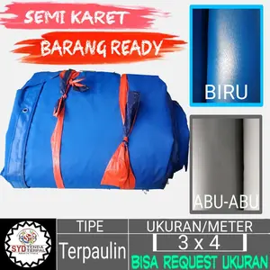 Terpal terpaulin semi karet 3x4