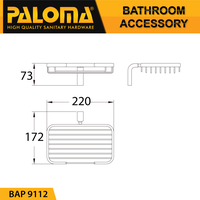 Gambar PALOMA BAP 9112 Rak Tempat Sabun Batang Holder Dinding Kamar Mandi dari PALOMA Official Kota Administrasi Jakarta Timur 3 Tokopedia