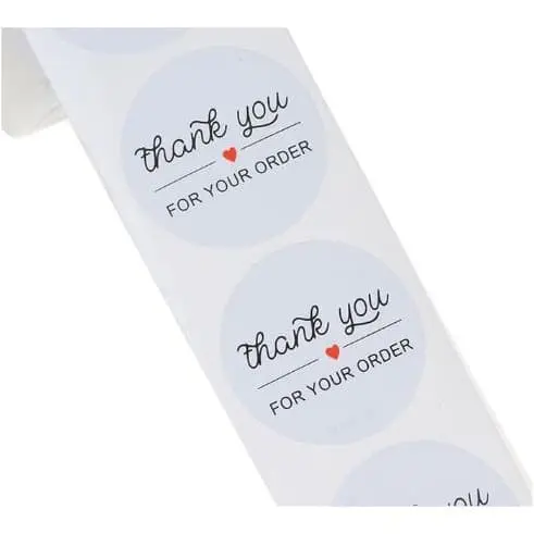 Thank You for Your Order Round Sticker Stiker Gift Hadiah Label Paket