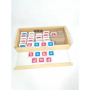 Mainan Edukasi Anak Montessori Kotak Belajar Membaca Huruf Kecil Kayu