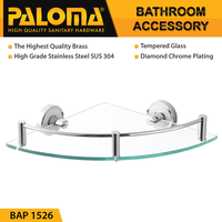 Gambar PALOMA BAP 1526 Rak Kaca Sudut Tempat Sabun Corner Dinding Kamar Mandi dari PALOMA Official Kota Administrasi Jakarta Timur 3 Tokopedia