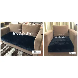 Paket Alas Sofa Bulu Rasfur 2 Dudukan & 1 Dudukan ( Hitam )
