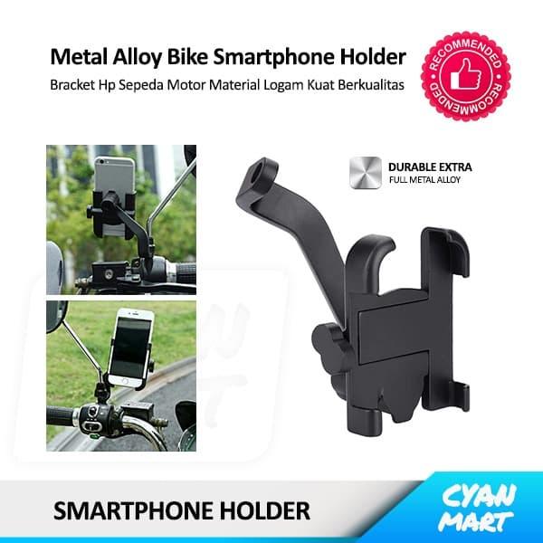 Gambar Holder HP Motor Bracket Smartphone Sepeda Motor Metal Alloy Stand HP dari CyanMart Kota Administrasi Jakarta Barat Tokopedia