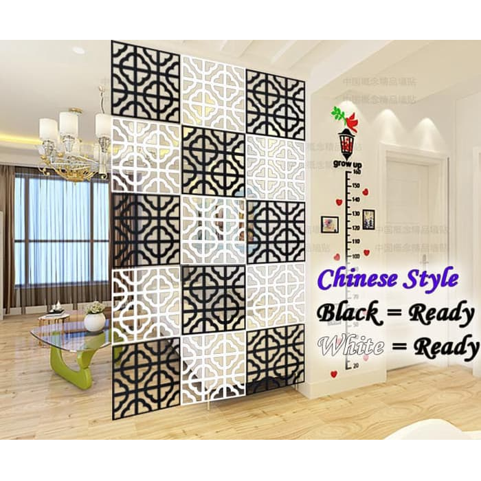 Gambar SALE VINTAGE DESIGN TERBARU TIRAI GANTUNG PARTISI PENYEKAT RUANGAN - CHINESE STYLE, Putih dari METHWALLSTICKER Kab. Bekasi 2 Tokopedia