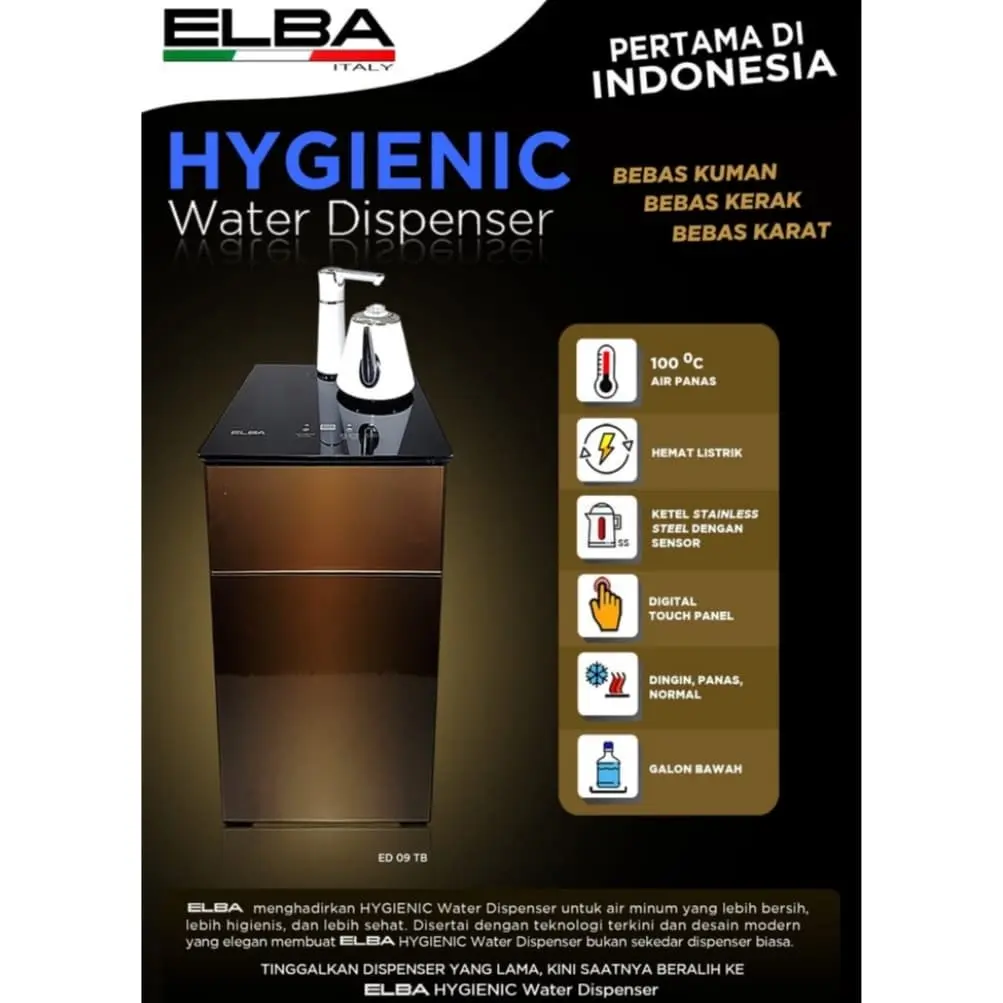 ELBA ED09TB DISPENSER GALON BAWAH HYGIENIC - ELBA ED 09 TB