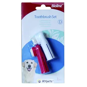 Sikat Gigi Jari Silikon Anjing dan Kucing Bioline Dog Cat Finger Brush