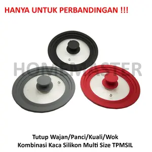 Tutup Wajan/Panci Kombinasi Kaca Silikon Multi Size 26-28-30cm TPMSIL