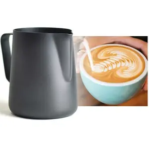 Milk Jug Latte Art Coffee 400 ml Black Teflon