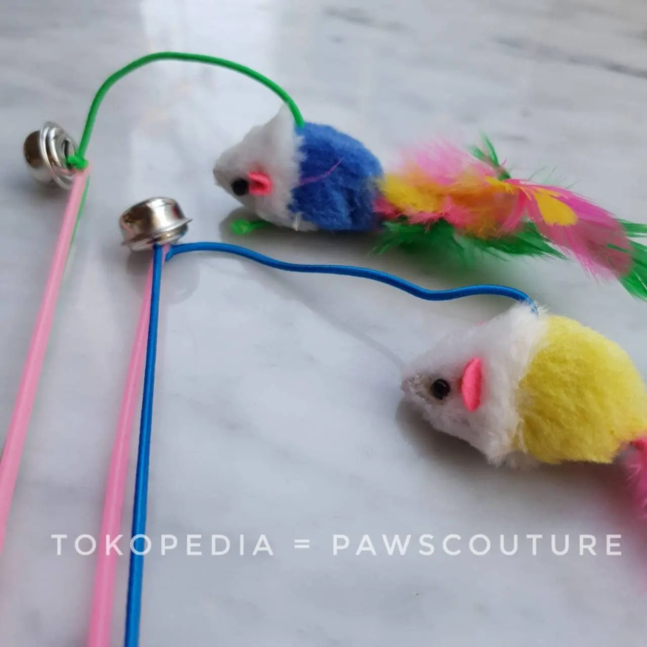 (C32) Tongkat Tiang Pancing Mainan Kucing Tikus Lonceng Hewan Cat Toys