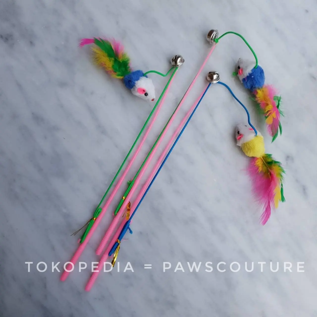 (C32) Tongkat Tiang Pancing Mainan Kucing Tikus Lonceng Hewan Cat Toys