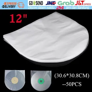 50PCS Antistatic 12 Inch Plastik Inner Sleeve Vinyl Piringan Hitam