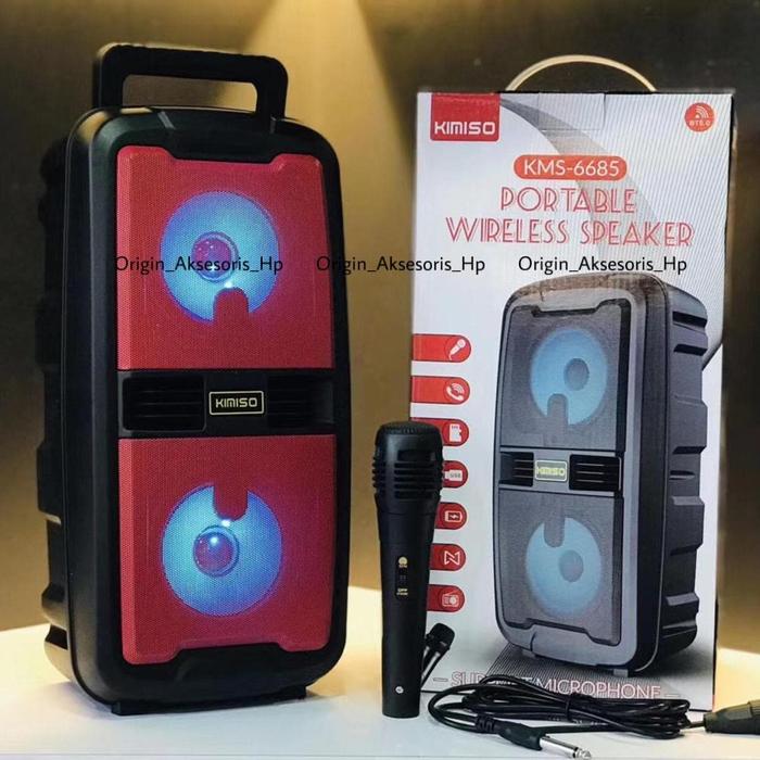 Jual Speaker Wireless Bluetooth KIMISO KMS 6685 LED With Mic KMS-6685 ...
