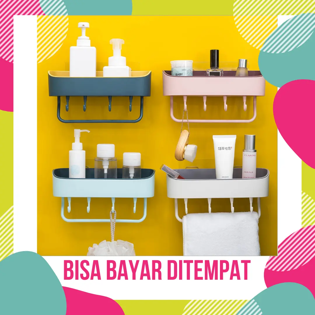 Rak Dinding Kamar Mandi Rak Sabun Rak Tempel Tanpa Bor Gantungan L2