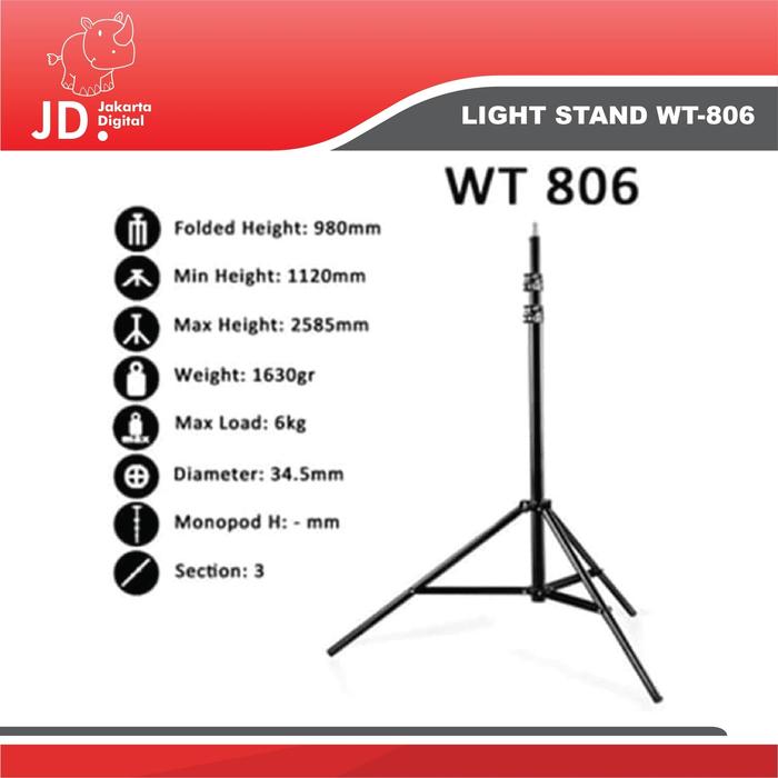 Gambar Light Stand WT-806 dari Jakarta Digital 8 Kota Administrasi Jakarta Pusat Tokopedia
