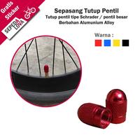 Gambar Sepasang Tutup Pentil Besar Ban Sepeda Motor Mobil Schrader Valve Cup - Merah dari Sepedalova Kota Serang 1 Tokopedia