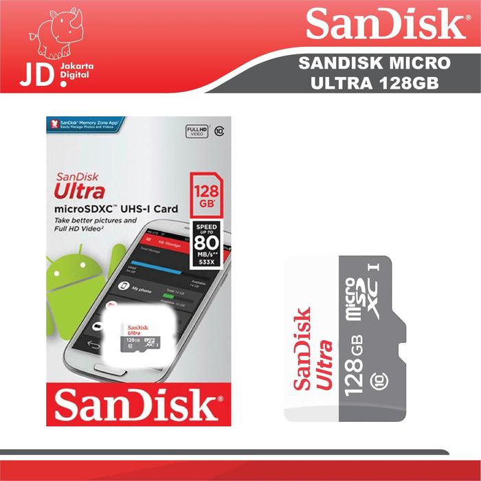 Gambar MICRO SD 128GB SANDISK ULTRA CLASS 10 Speed 80mbps -100mbps dari Jakarta Digital 8 Kota Administrasi Jakarta Pusat Tokopedia