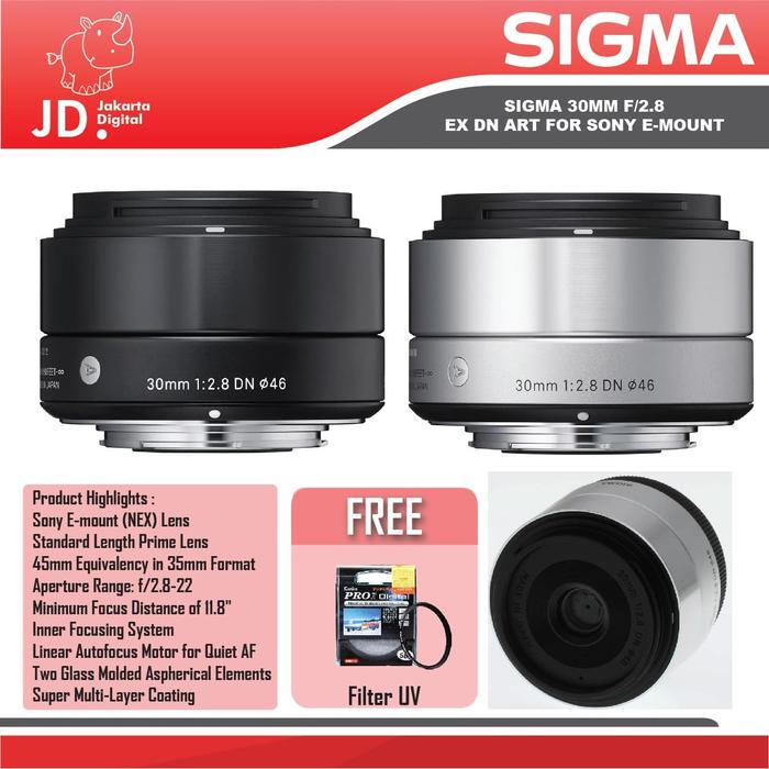 Promo SIGMA 30MM F2.8 EX DN ART FOR SONY E-MOUNT - BLACK / SILVER