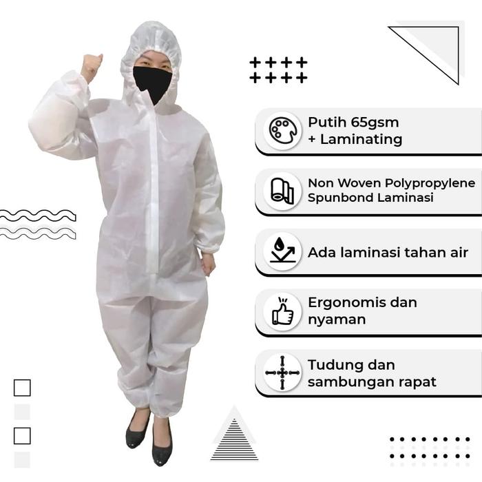 Gambar Baju Hasmat APD Coating Laminasi Plastik - Putih - Putih Laminasi dari TerjaminAda Kota Administrasi Jakarta Pusat Tokopedia