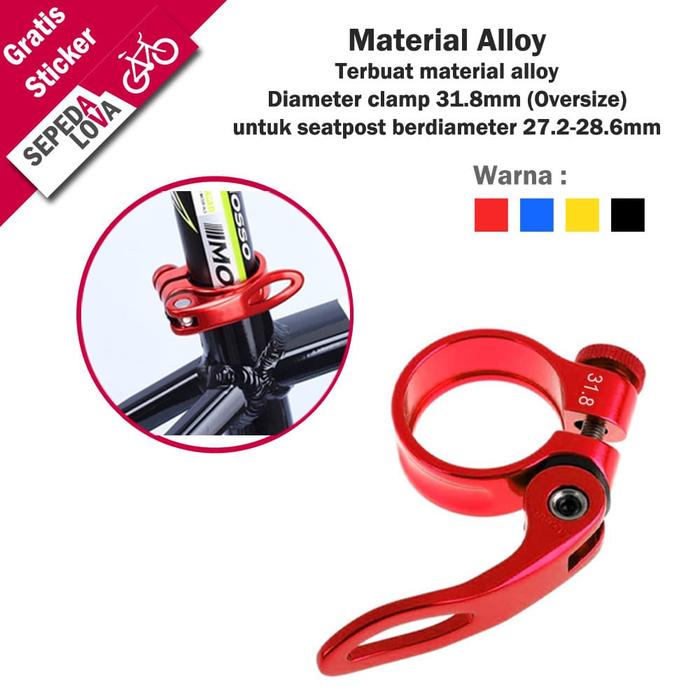 Gambar Seatpost Clamp Klem Tiang Sadel Sepeda 31,8mm Oversize - Hitam dari Sepedalova Kota Serang Tokopedia