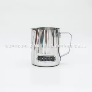 Milk Jug with Built in Thermometer 600ML Pitcher Susu Stainless Steel