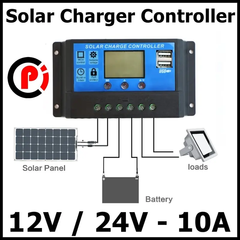 10A LCD PWM Solar Panel Charge Controller With Dual USB 5V 0