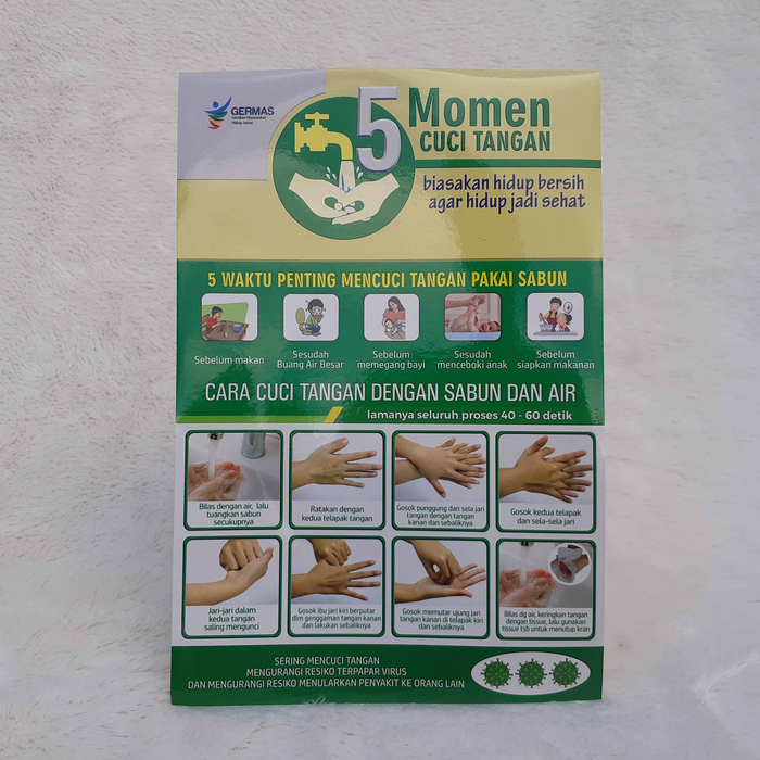 Gambar Stiker 5 Momen Cuci Tangan versi Umum dari Sahabat Sejasa Kab. Sleman Tokopedia
