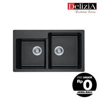 Gambar DELIZIA Sink Granite 2 Lubang, 86 Cm DGH8206BK dari Delizia Official Store Kab. Bogor 1 Tokopedia