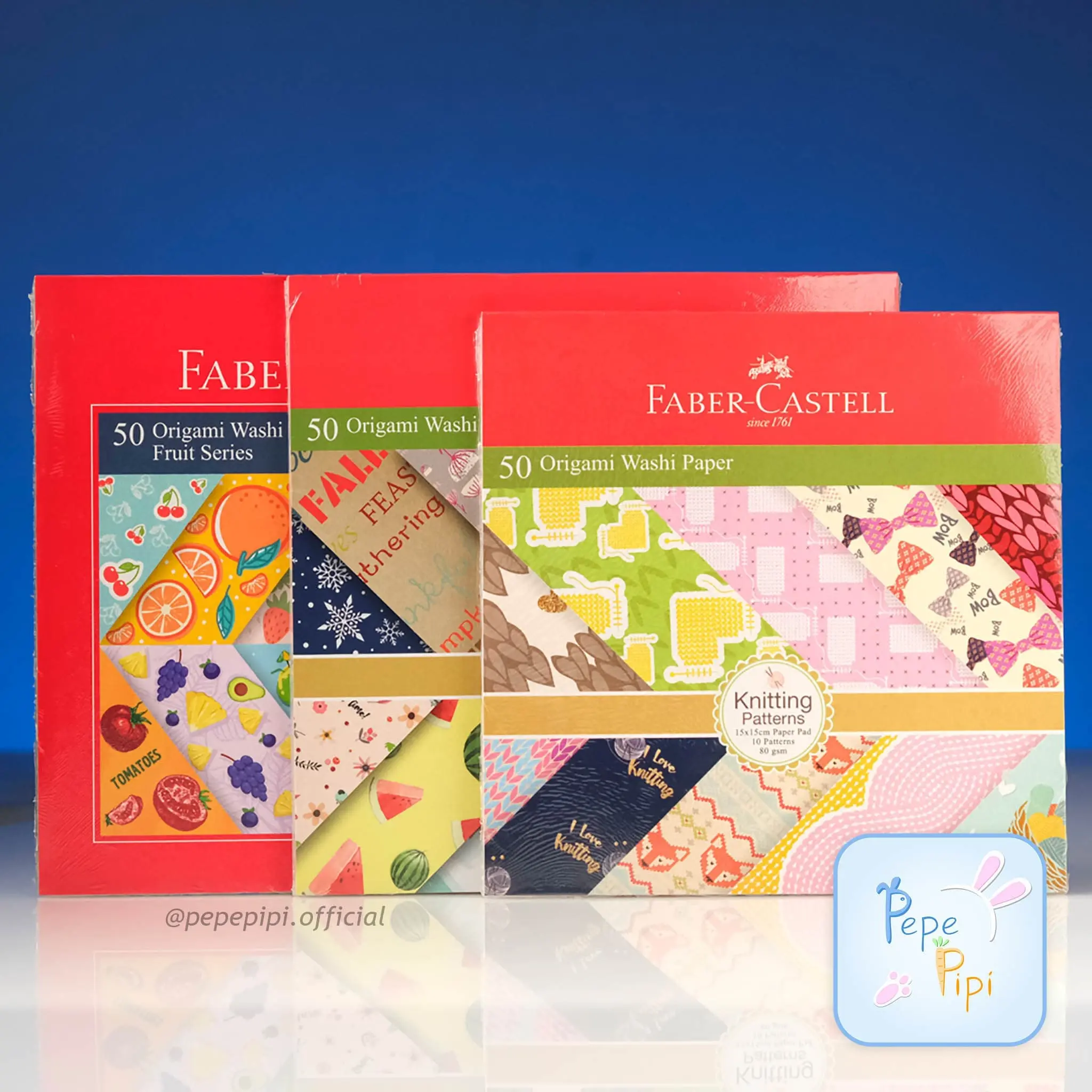 Washi Paper Faber Castell Kertas Lipat Origami 16x16 dan 15x15 Motif